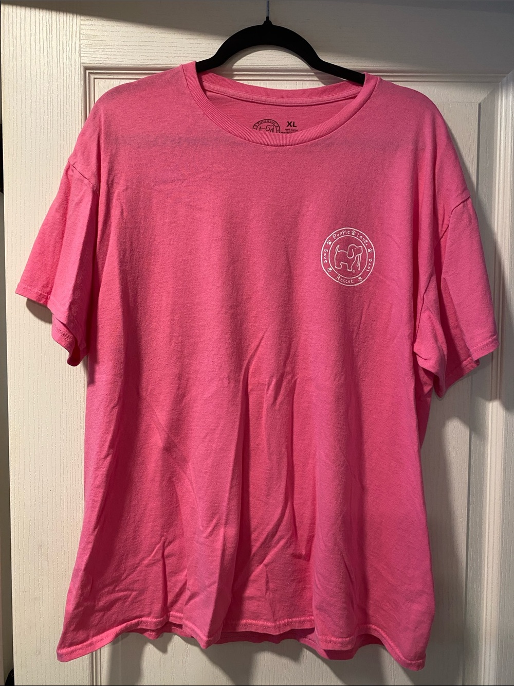 Puppie Love XL Hot Pink Graphic Short Sleeve Top